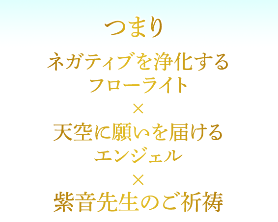 つまり/ネガティブを浄化するフローライト×天空に願いを届けるエンジェル×紫音先生のご祈祷
