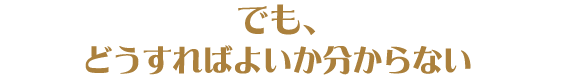 でも、どうすればいいか分からない