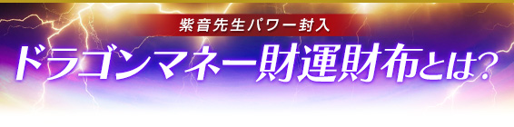 紫音先生パワー封入 「ドラゴンマネー財運財布とは？」とは