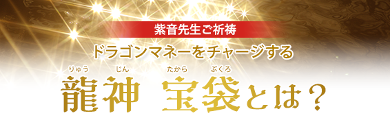 ドラゴンマネーをチャージする／紫音先生ご祈祷／龍神 宝袋とは？