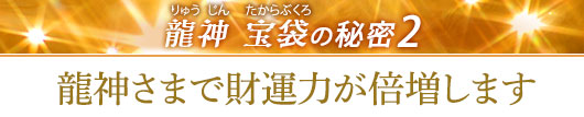 龍神 宝袋の秘密その2／龍神さまで財運力が倍増します