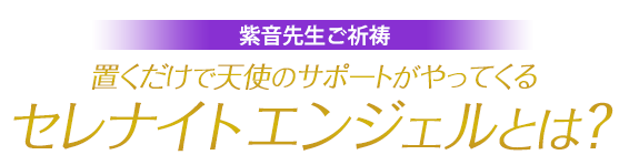 紫音先生ご祈祷/置くだけで天使のサポートがやってくるセレナイト エンジェルとは?