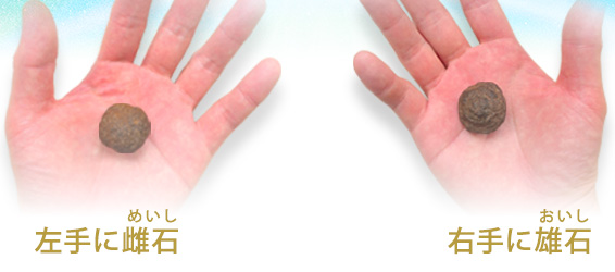 左手に雌石/右手に雄石